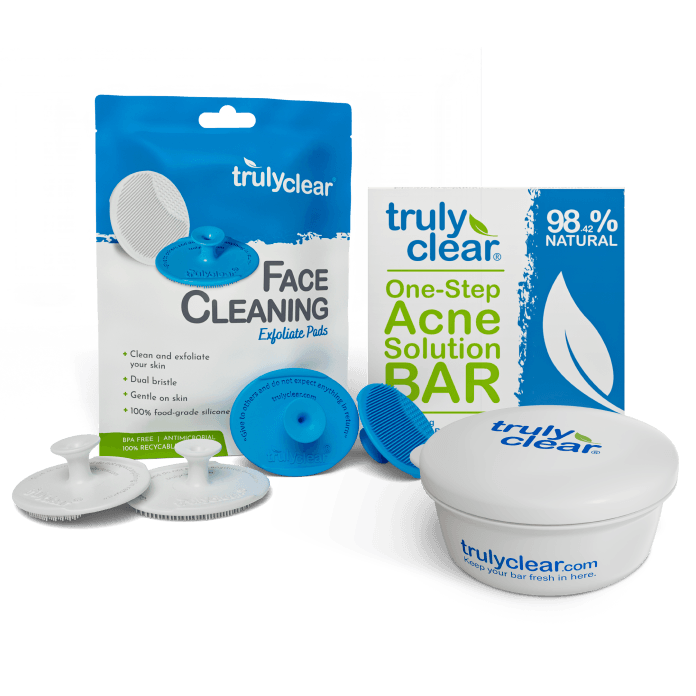 Full Set Clear Truly Clear Complete Acne Solution Set | Acne Bar, Soap Case ...